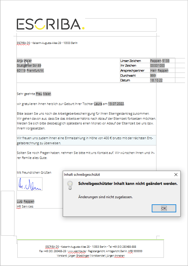 Nachbearbeitung von Dokumenten mit ESCRIBA