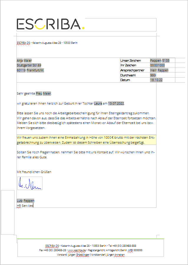 Nachbearbeitung von Dokumenten mit ESCRIBA