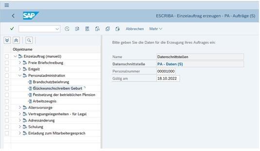 Integration von ESCRIBA in SAP
